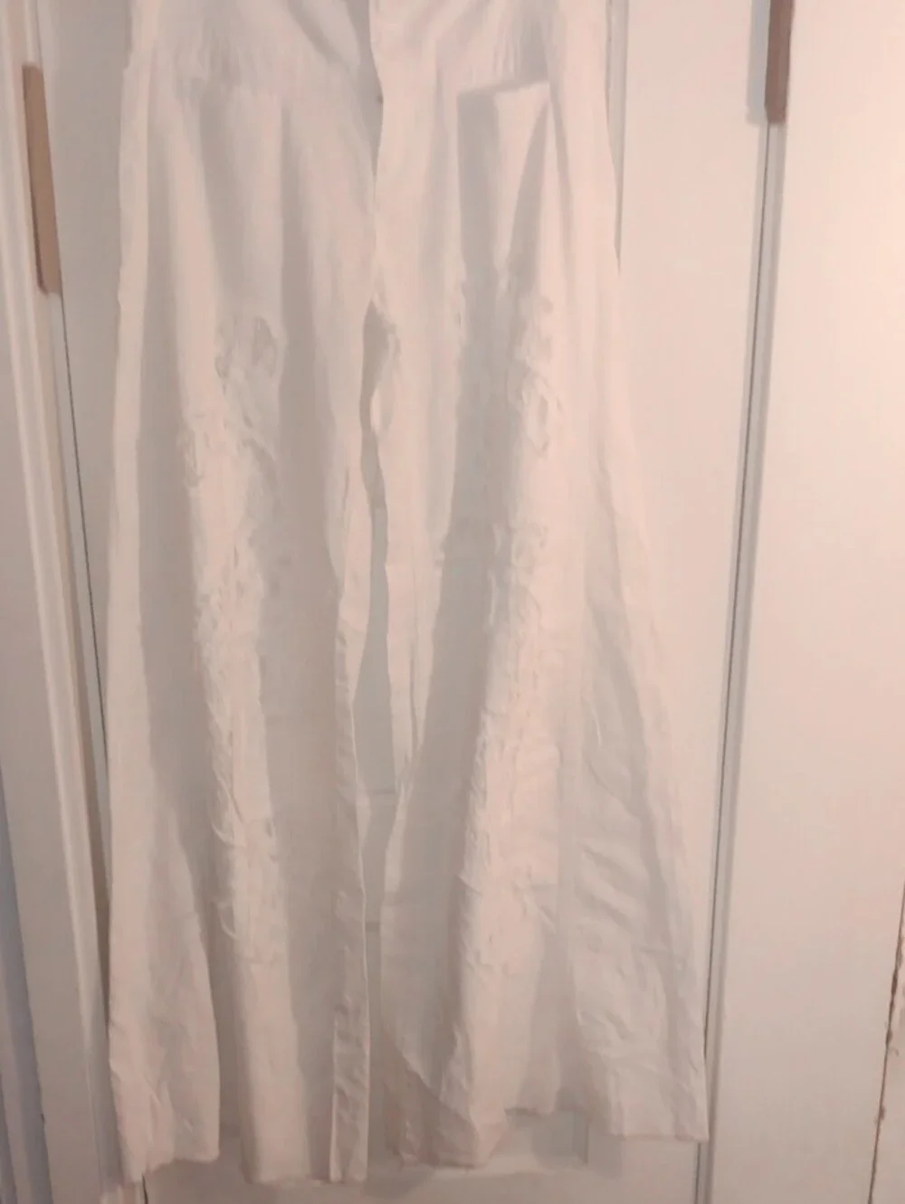 Free People Cream High-Rise Wide Leg Pants
